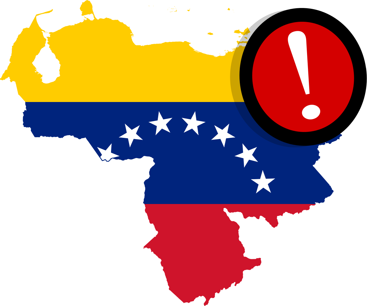 Venezuela Map Alert Exclamation PNG Image