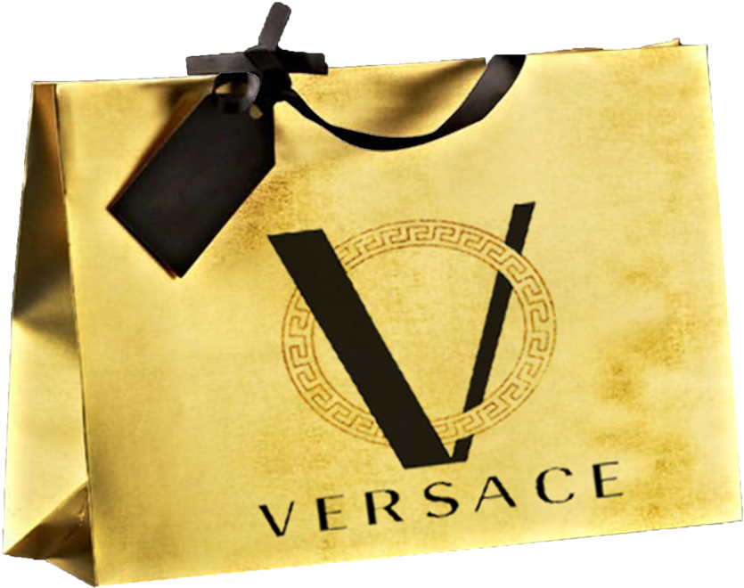 Versace Branded Shopping Bag PNG Image