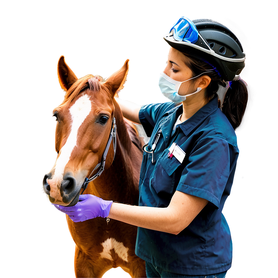 Vet Checking Horse Png 06282024 PNG Image