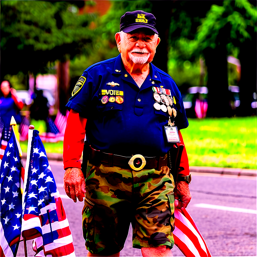 Veterans On 4th Of July Parade Png 05212024 PNG Image