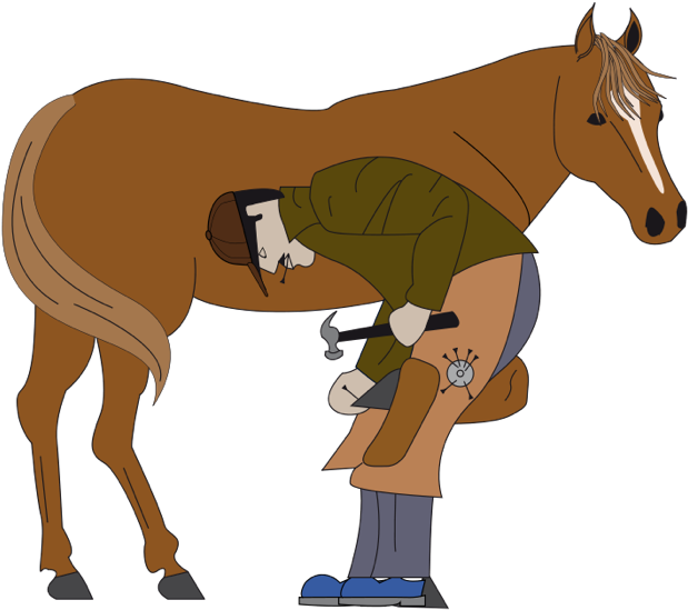 Veterinarian Checking Horse Health PNG Image