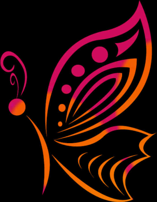 Vibrant Abstract Butterfly PNG Image