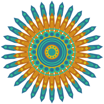 Vibrant Abstract Mandala Art PNG Image