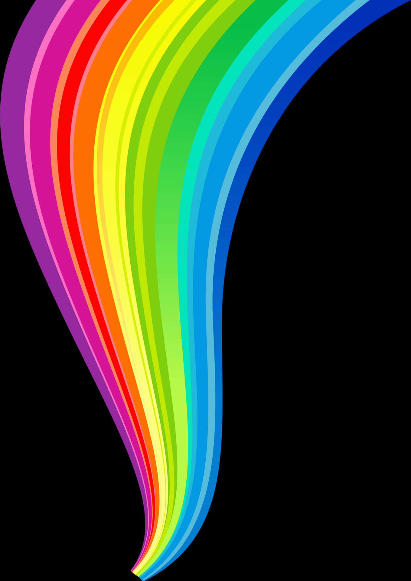 Vibrant Abstract Rainbow Curve PNG Image