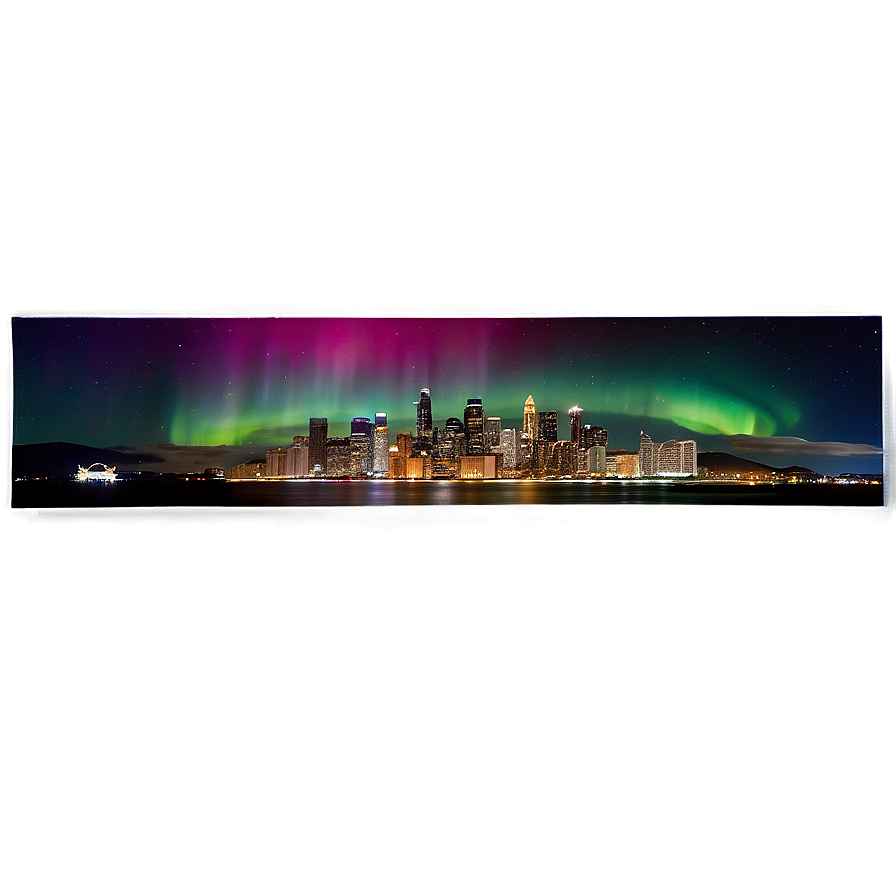 Vibrant Aurora Skyline Png Oom PNG Image