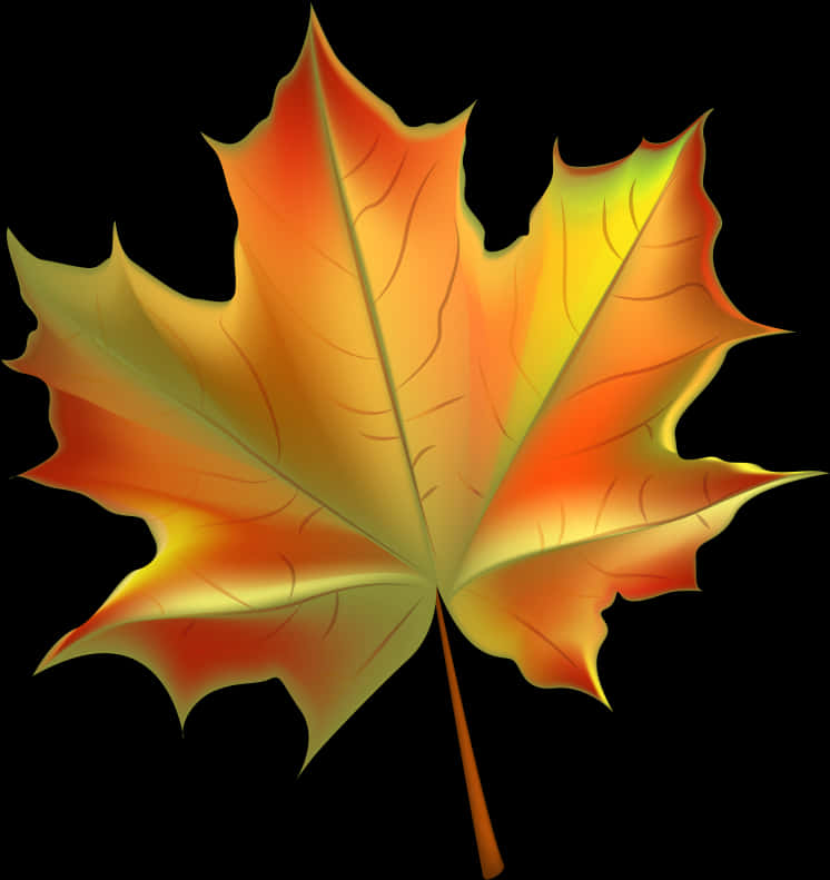 Vibrant Autumn Maple Leaf PNG Image