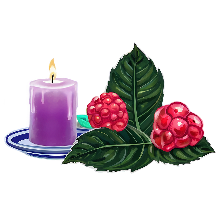 Vibrant Berry Candle Png 05242024 PNG Image