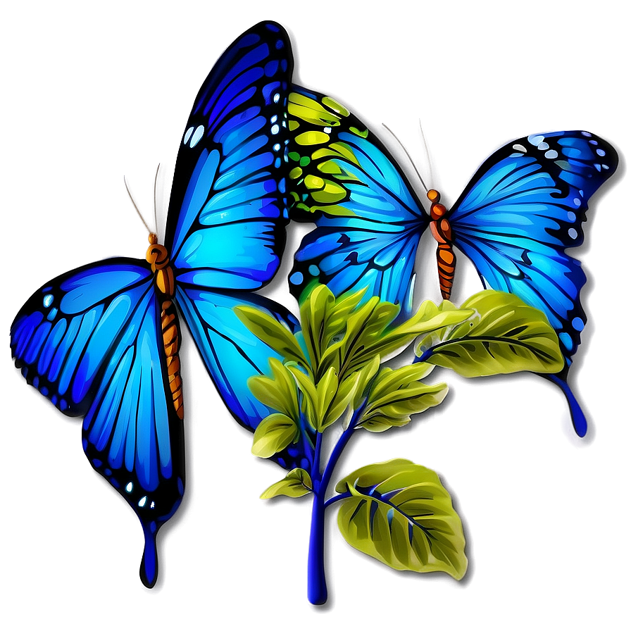 Vibrant Blue Butterfly Graphic Png Kox29 PNG Image