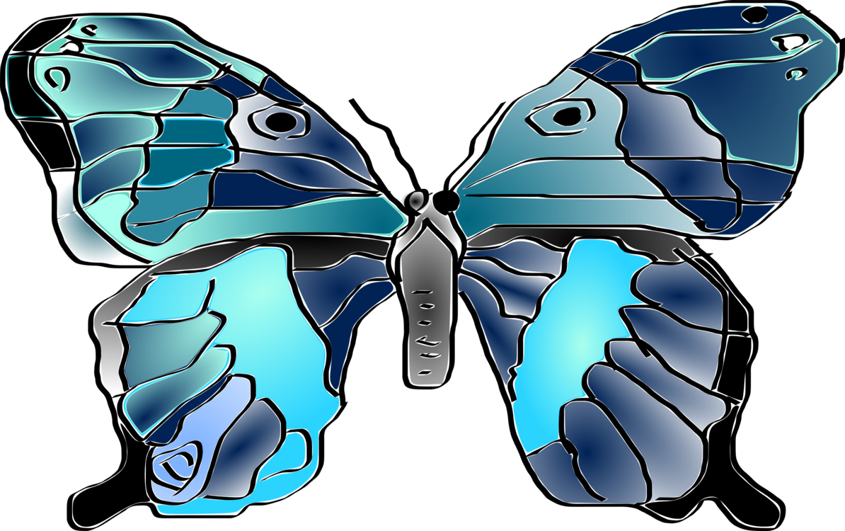 Vibrant Blue Butterfly Illustration PNG Image