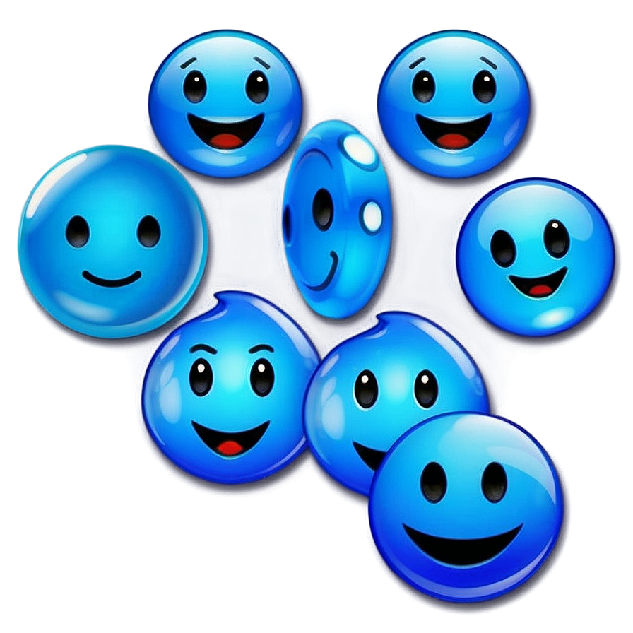 Vibrant Blue Emoji Png Set 06282024 PNG Image