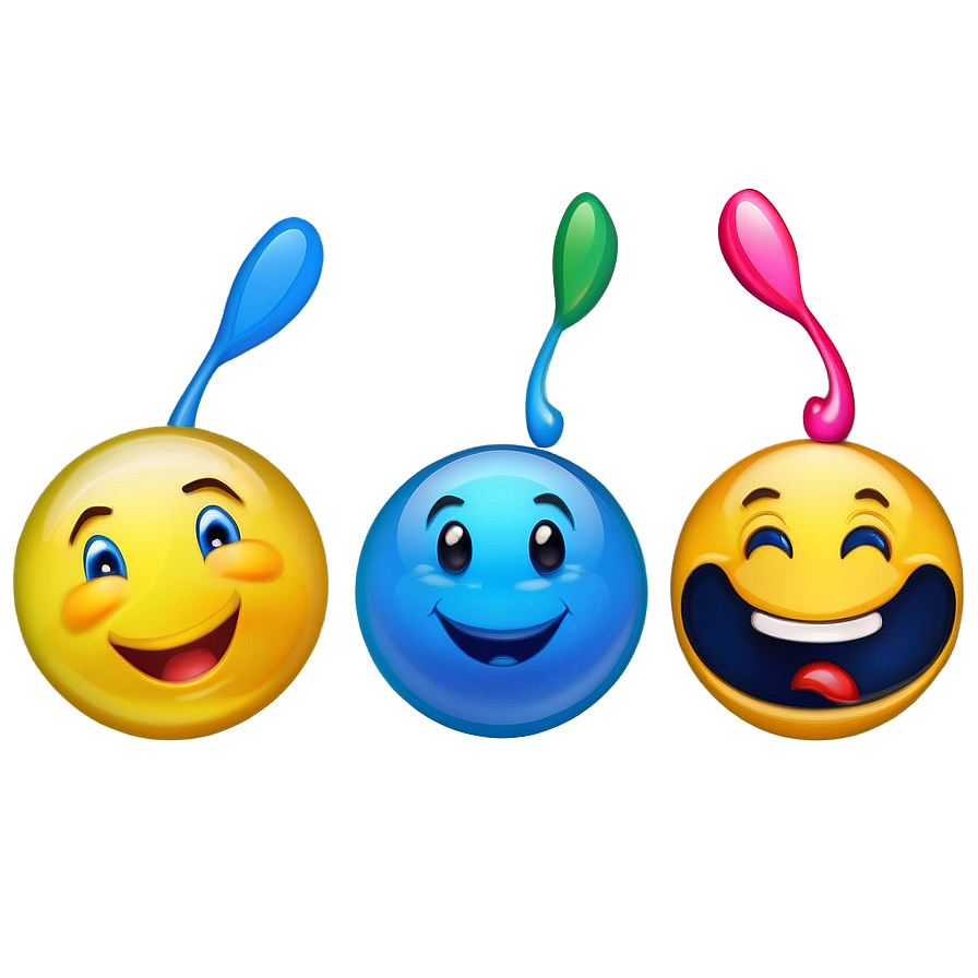 Vibrant Blue Emoji Png Set 52 PNG Image