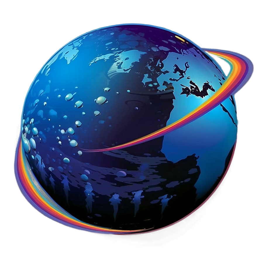 Vibrant Blue Planet Graphic Png Wea PNG Image