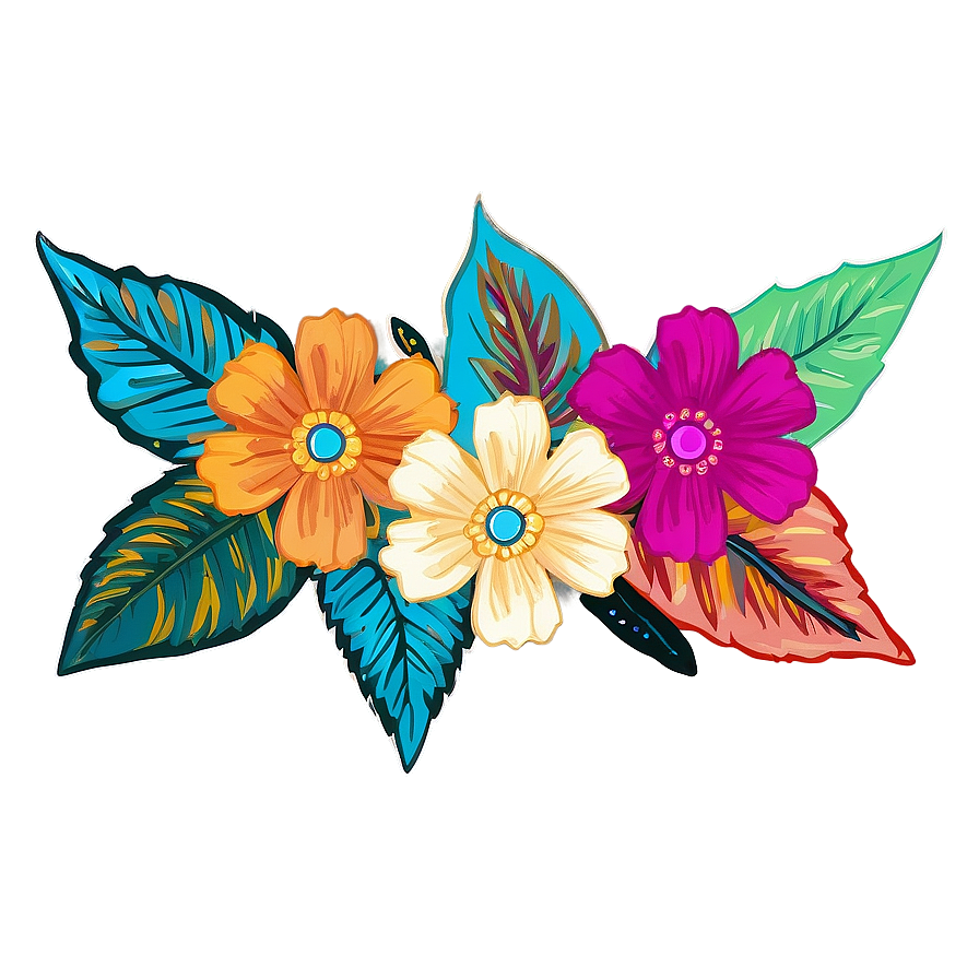 Vibrant Boho Flowers Png Skh PNG Image