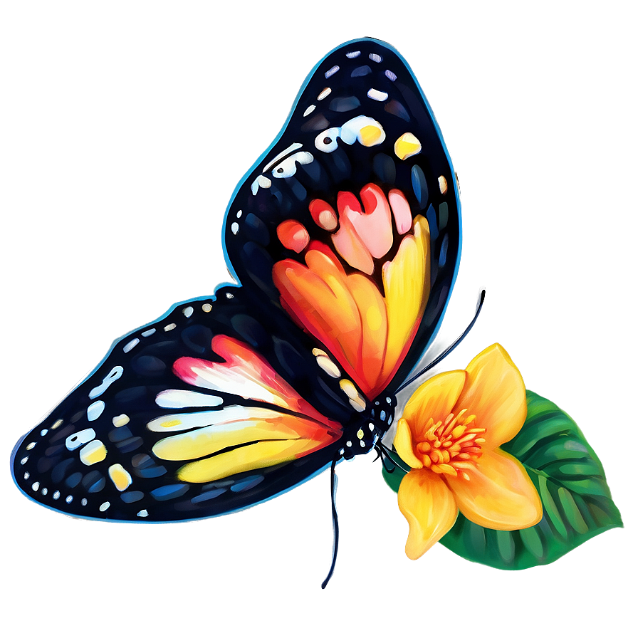 Vibrant Butterfly Art Png Bly54 PNG Image