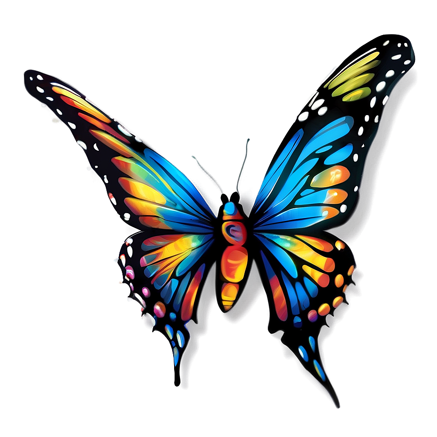 Vibrant Butterfly Art Png Umx8 PNG Image