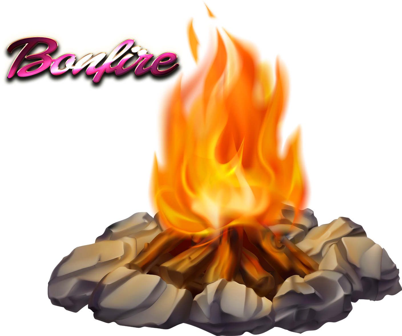 Vibrant Campfire Illustration PNG Image