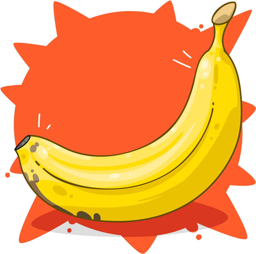 Vibrant Cartoon Banana PNG Image