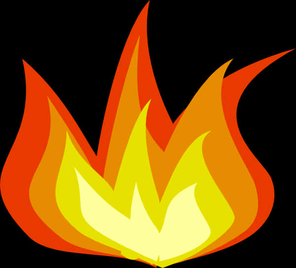 Vibrant Cartoon Flames PNG Image