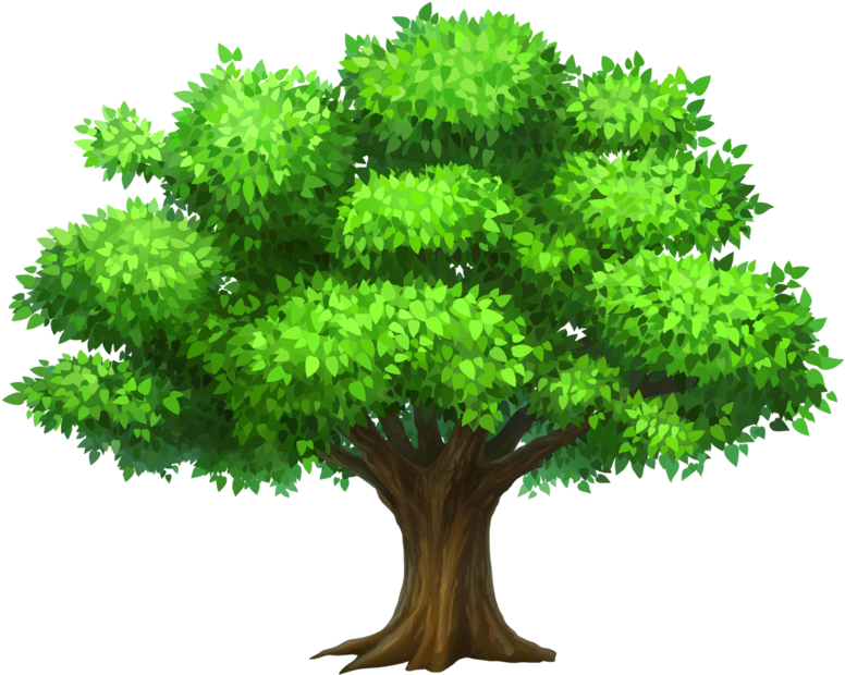 Vibrant Cartoon Forest Tree PNG Image