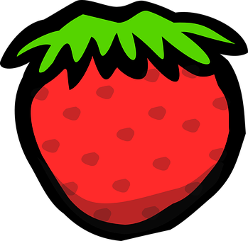 Vibrant Cartoon Strawberry PNG Image