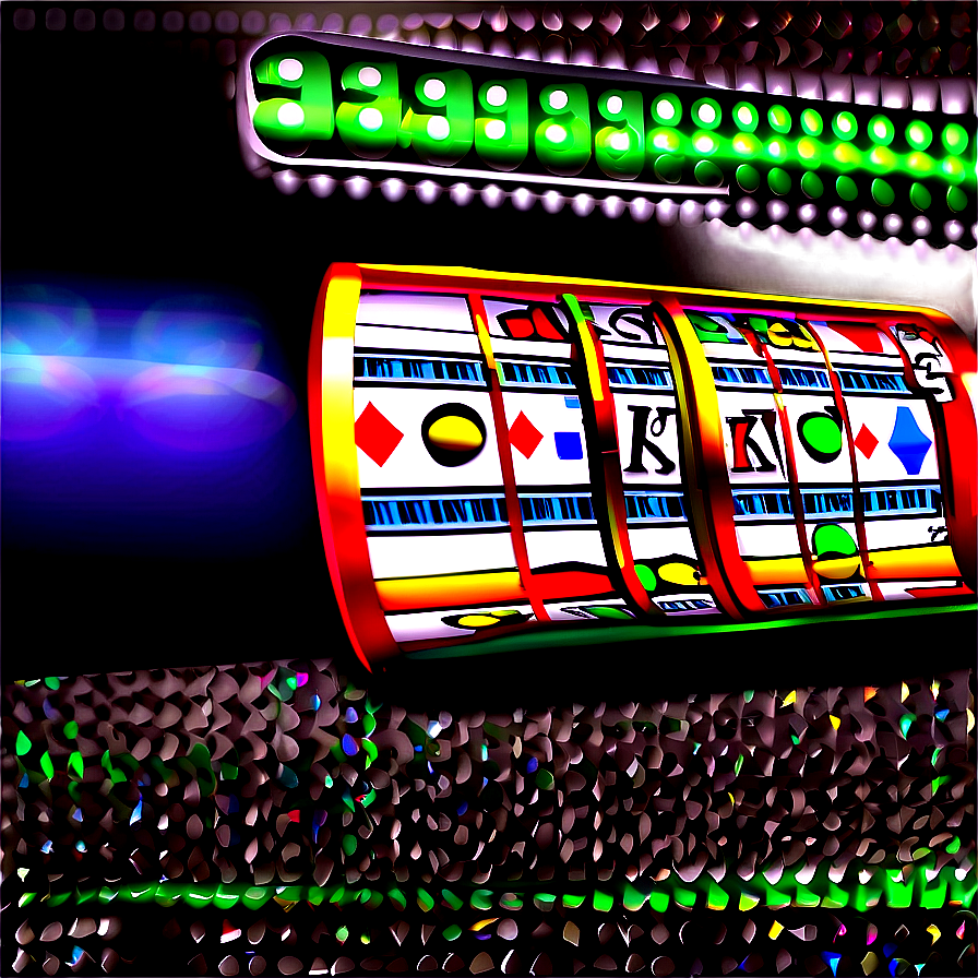 Vibrant Casino Slot Machine Spinning PNG Image