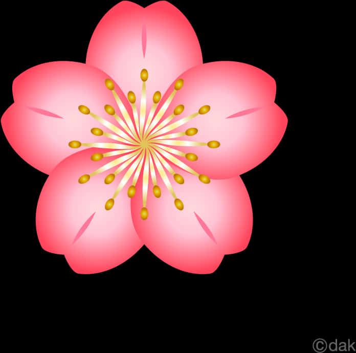 Vibrant_ Cherry_ Blossom_ Illustration PNG Image