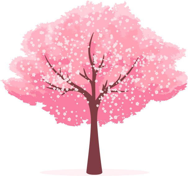 Vibrant Cherry Blossom Vector PNG Image