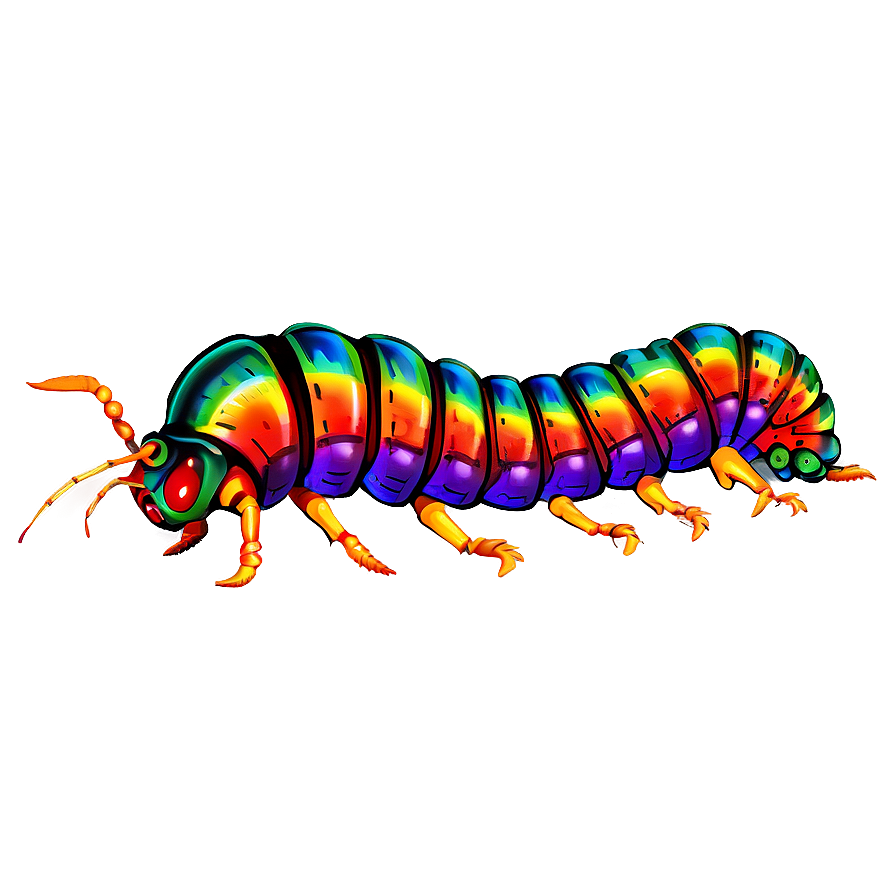 Vibrant Colored Centipede Png Wji PNG Image