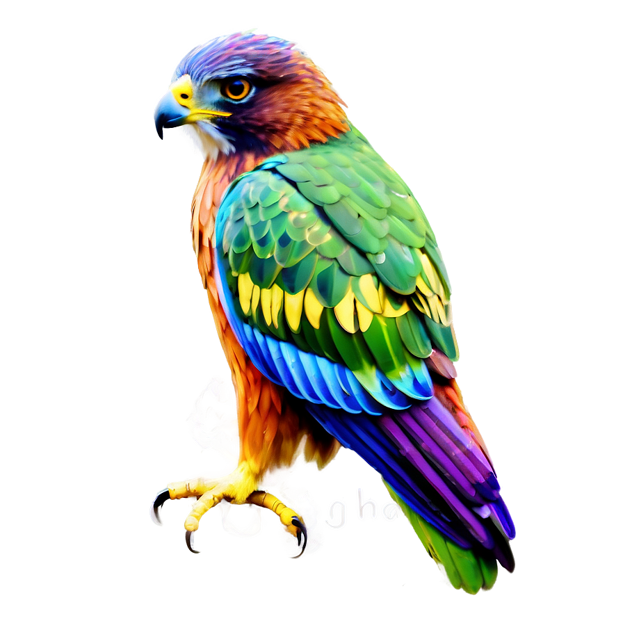 Vibrant Colored Hawk Png Kop9 PNG Image