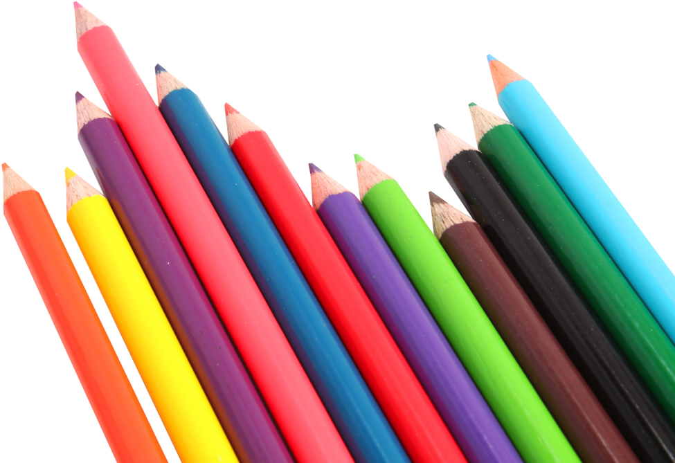 Vibrant Colored Pencils Array PNG Image