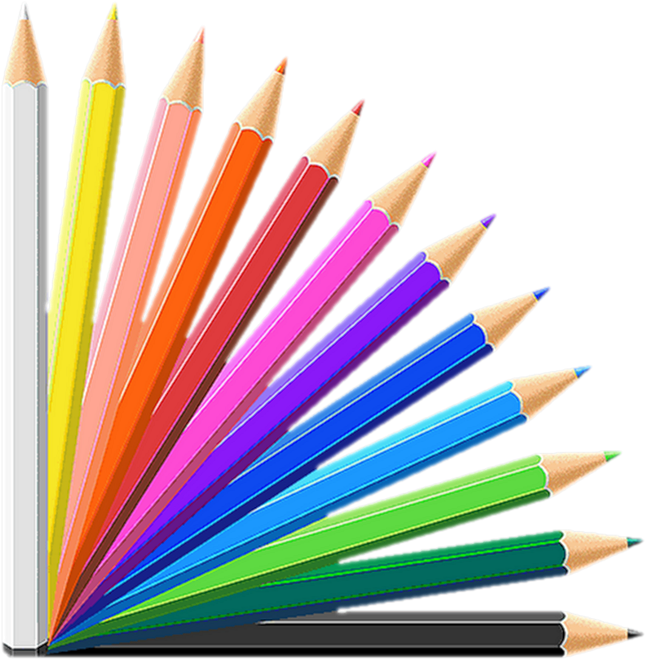 Vibrant Colored Pencils Fanned Out PNG Image