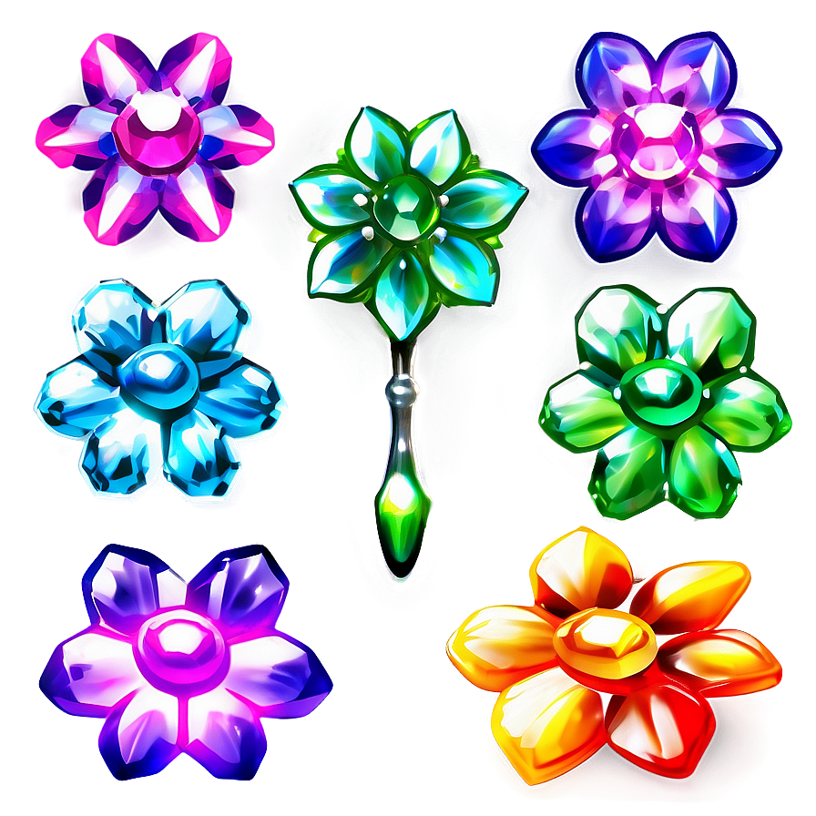 Vibrant Crystal Flower Png Kmt98 PNG Image