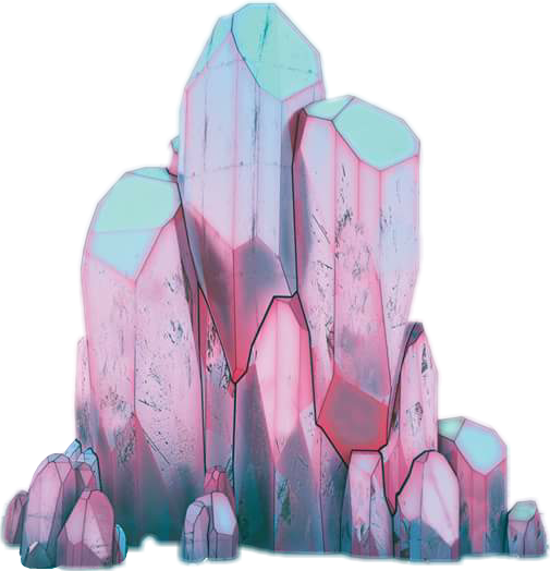 Vibrant Crystal Formation PNG Image