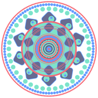 Vibrant Digital Mandala Art PNG Image