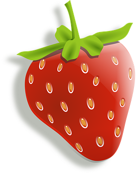 Vibrant Digital Strawberry PNG Image