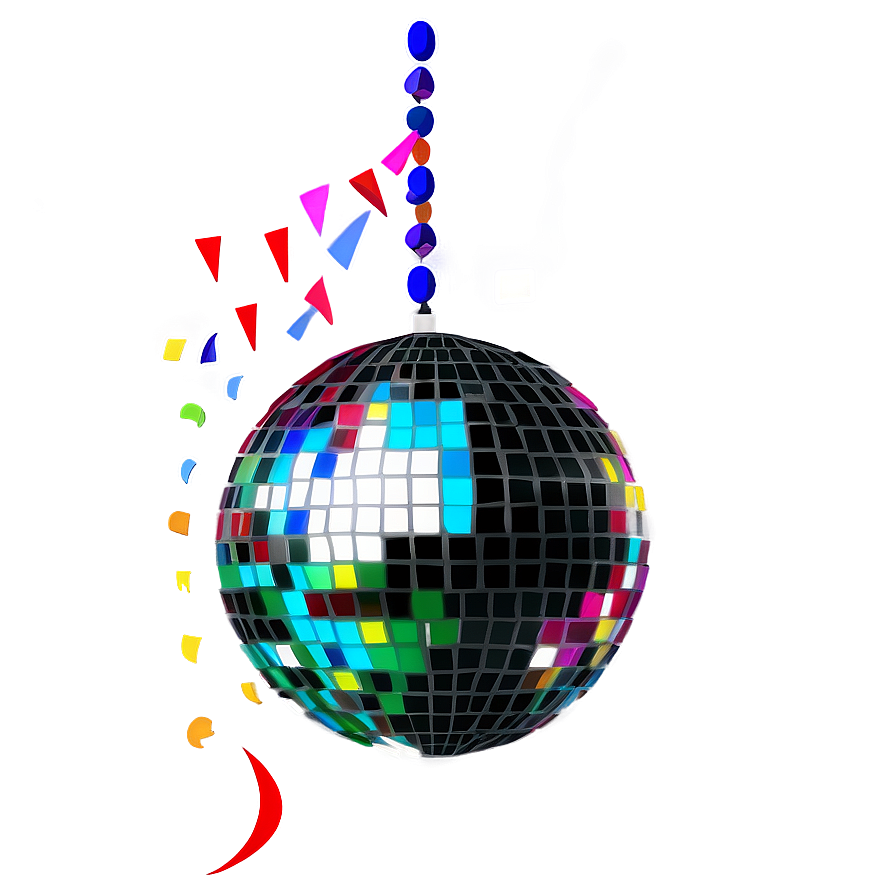 Vibrant Disco Ball Celebration PNG Image