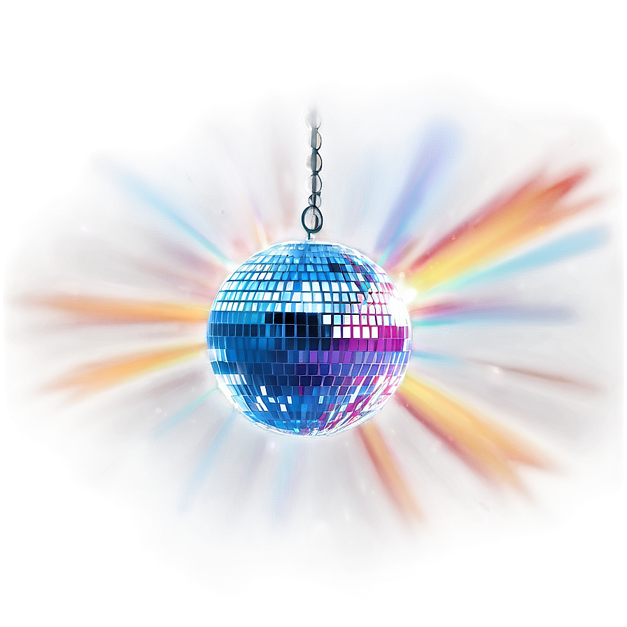 Vibrant Disco Ball Illustration PNG Image