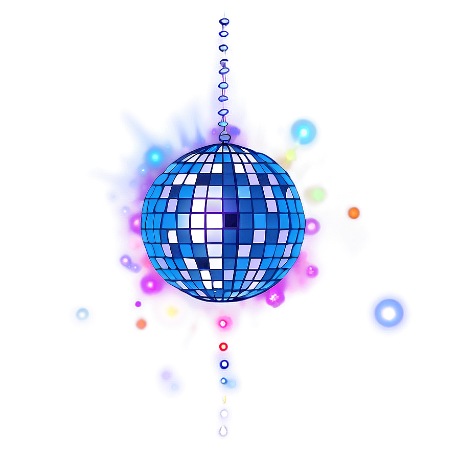 Vibrant Disco Ball Illustration PNG Image