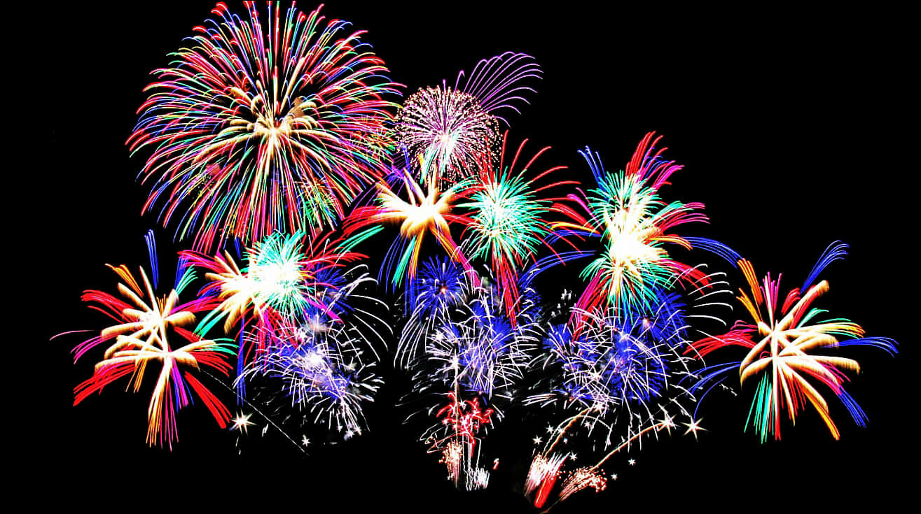 Vibrant_ Diwali_ Fireworks_ Display PNG Image