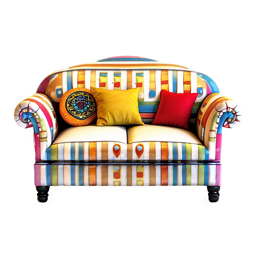 Vibrant Fabric Couch Png Kbh8 PNG Image