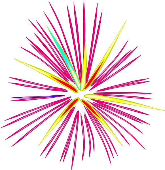 Vibrant Firework Explosion Clipart PNG Image