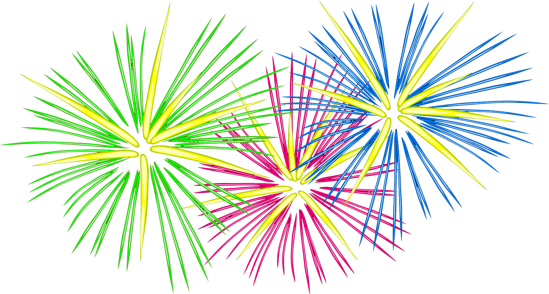 Vibrant Fireworks Display Clipart PNG Image