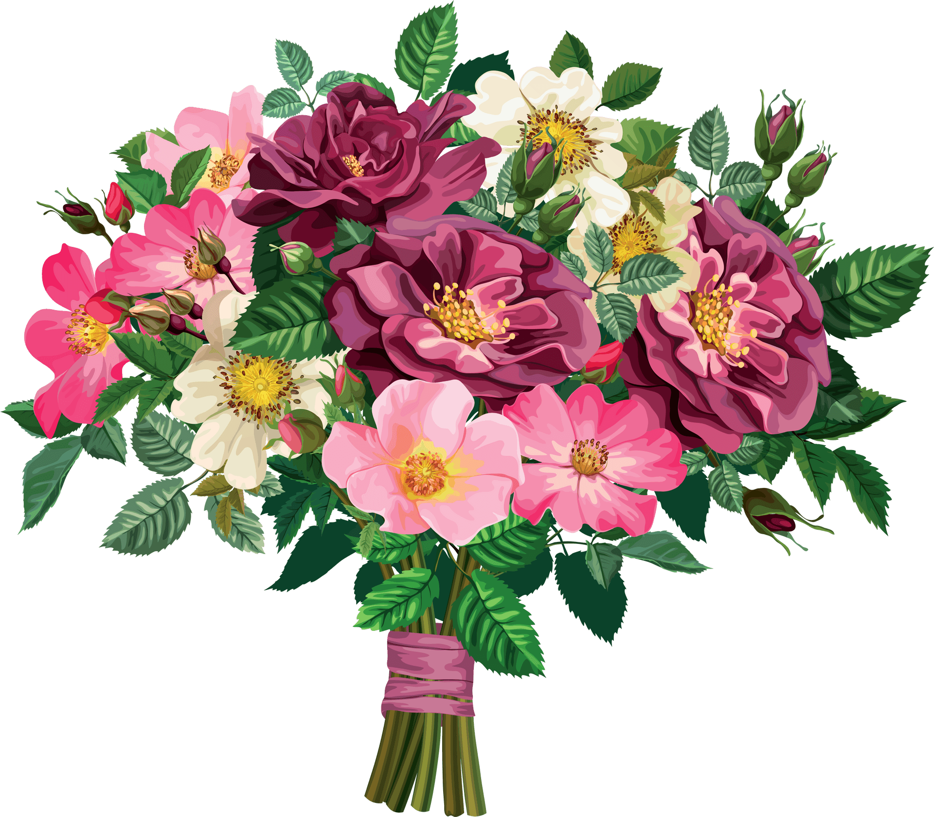 Vibrant_ Floral_ Bouquet_ Illustration.png PNG Image