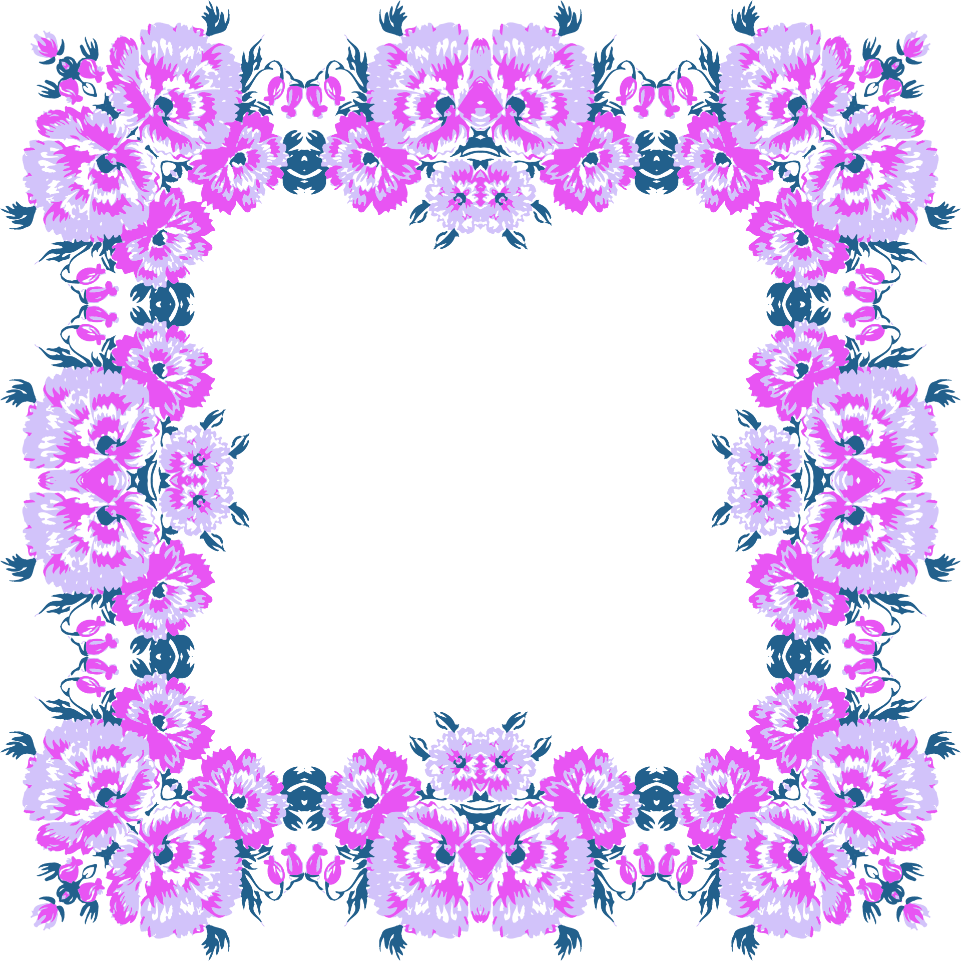 Vibrant_ Floral_ Frame PNG Image