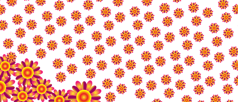 Vibrant Floral Pattern Banner PNG Image