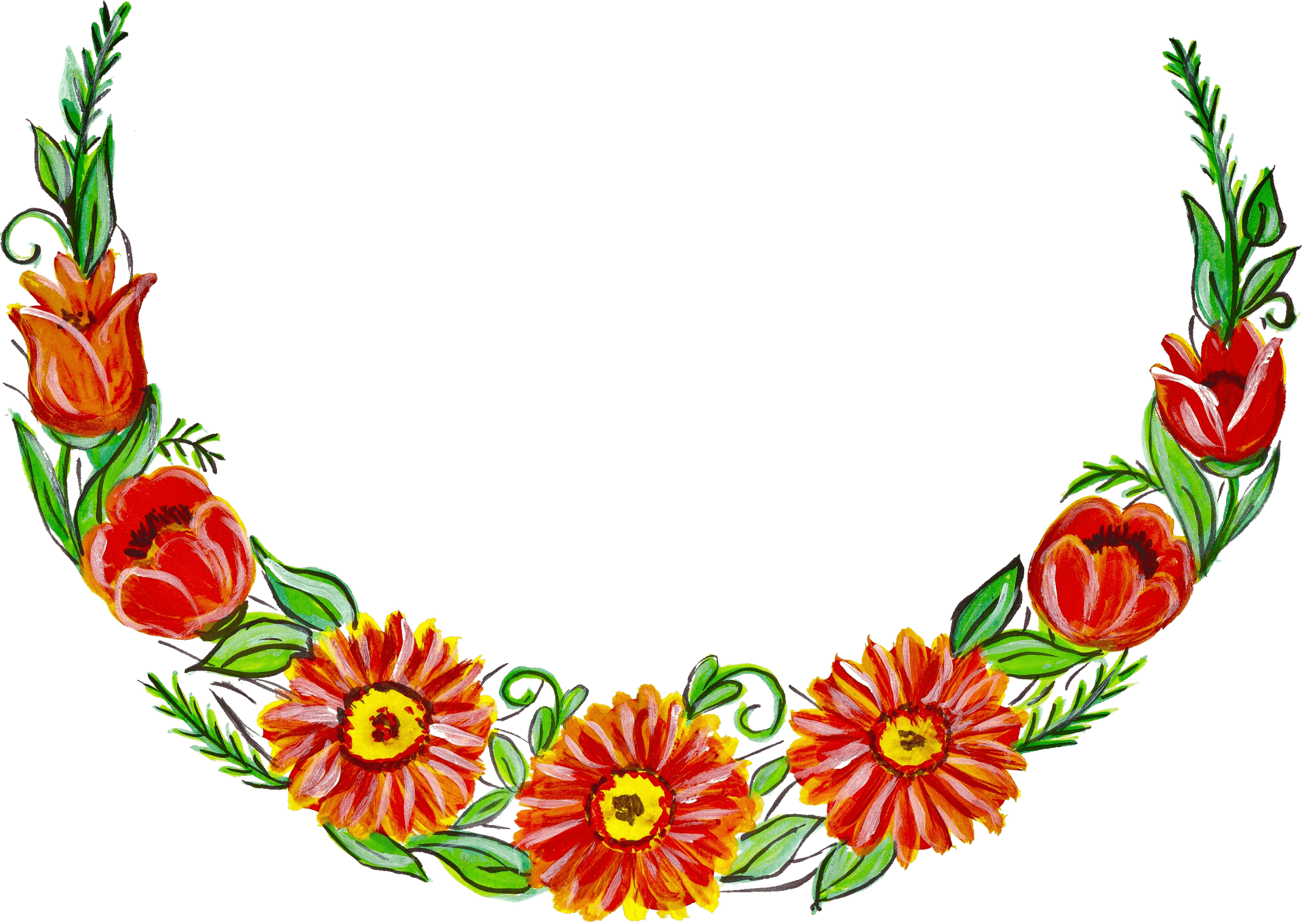 Vibrant_ Floral_ Wreath_ Illustration.png PNG Image