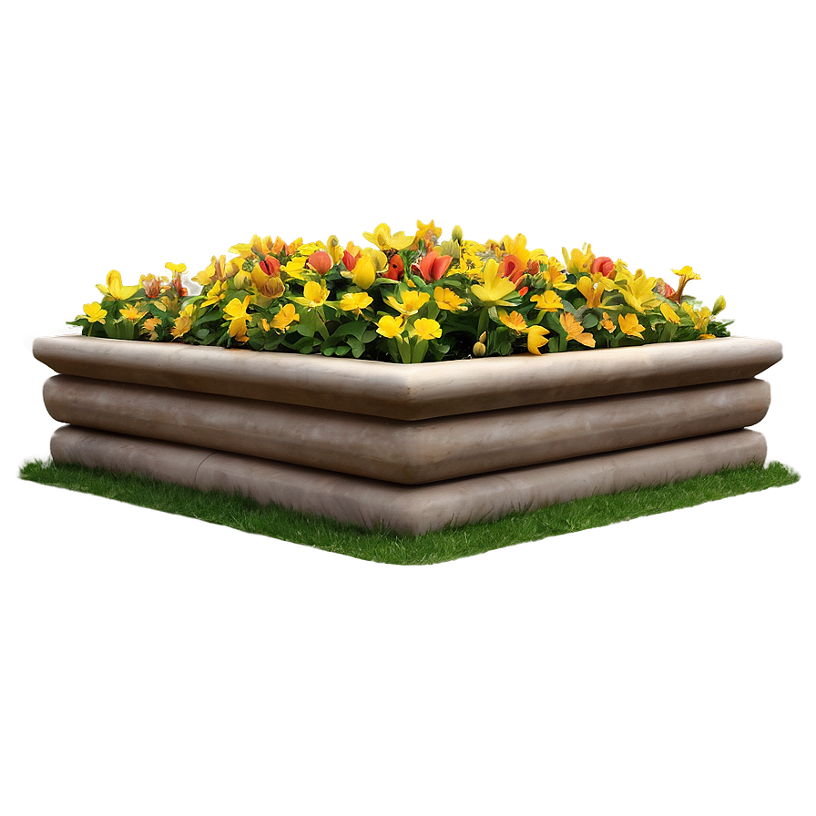 Vibrant Flower Bed Png Mur7 PNG Image