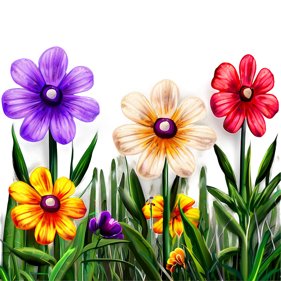 Vibrant Flower Field Png Cpm PNG Image