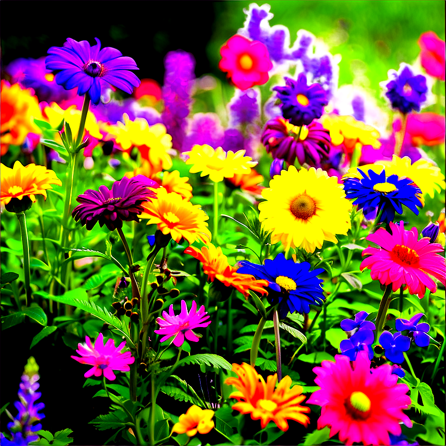 Vibrant Flower Garden Picture Png Qgr PNG Image