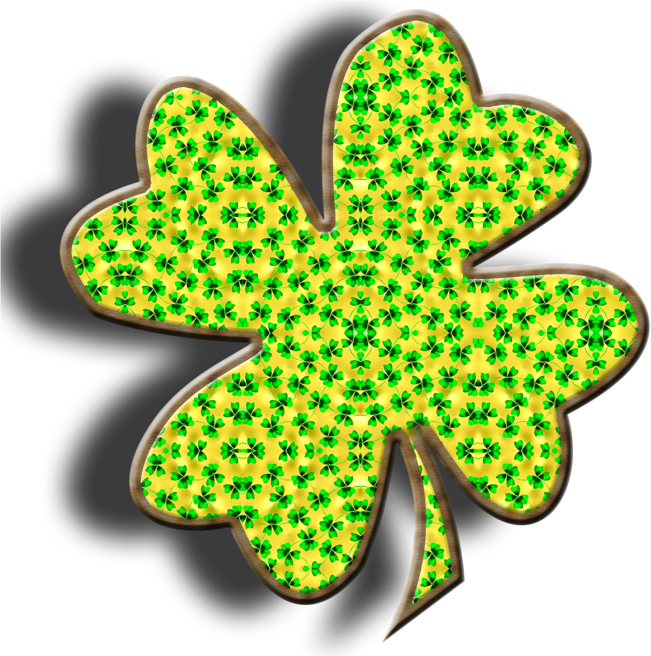 Vibrant Four Leaf Clover Design PNG Image